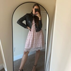 Reserved YFL Lace Midi Pink and White Boho Dress / Size S